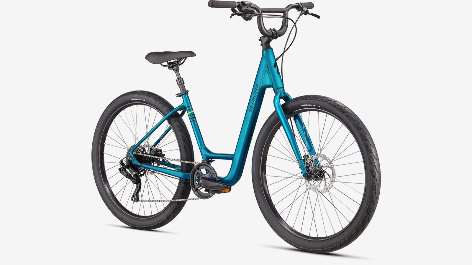 low gear bike Specialized Roll 3.0 Low Entry, GLOSS Teal TINT / HYPER GREEN / SATIN Black Reflective S