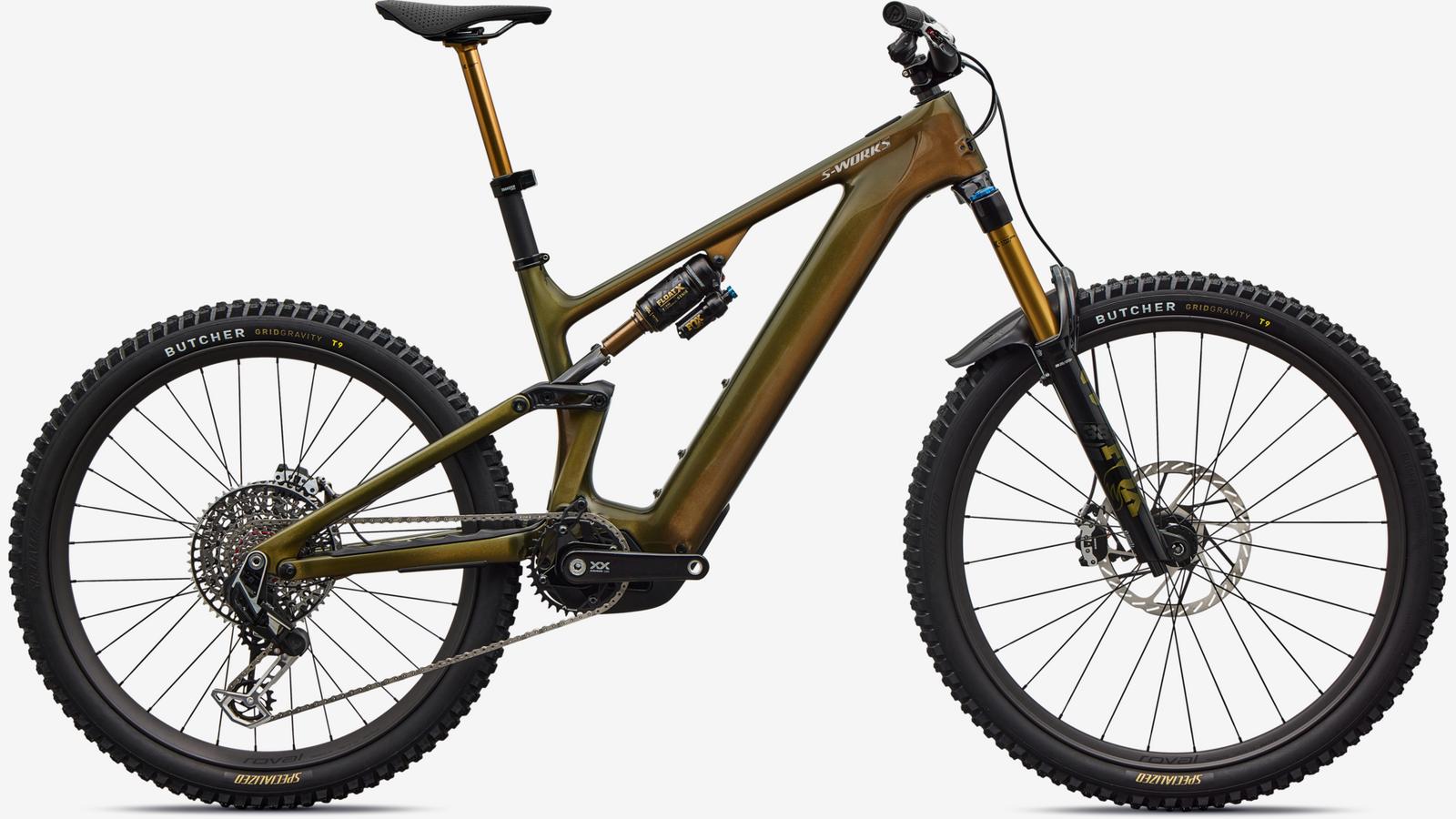 S-Works Turbo Levo 4 Gloss Laurel Green / Burnt Gold / Chrome / S2 S-Works Turbo Levo 4 Gloss Laurel Green / Burnt Gold / Chrome / S2